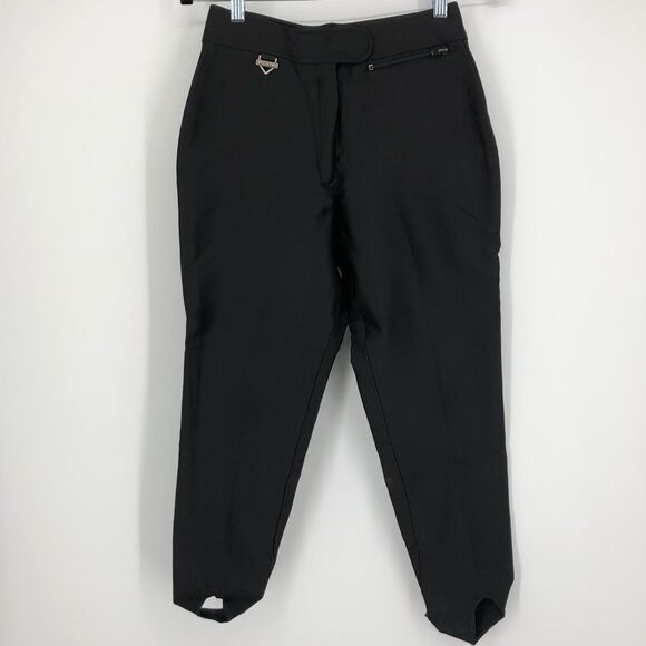 FERA SKIWEAR Vtg Black Stirrup Foot Ski Pants - Picture 1 of 7